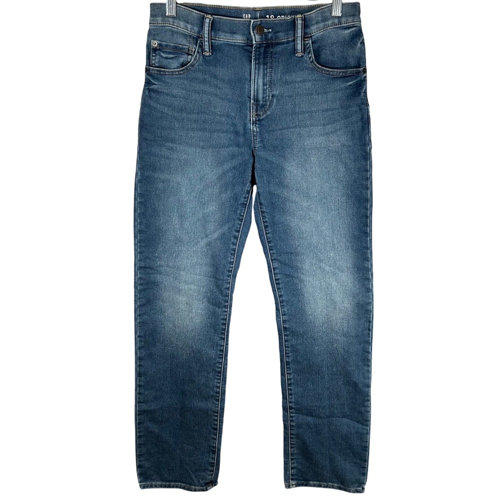 Gap Kids Boys Original Straight Fit Jeans Medium Wash Blue Size 18 Adjustable